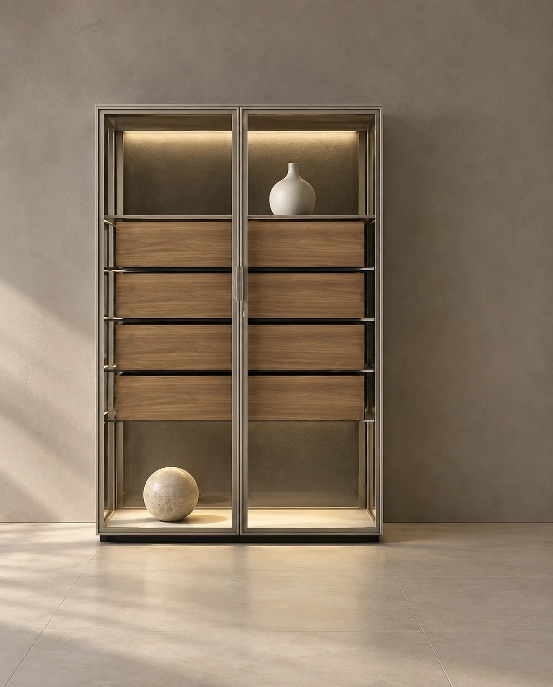 Cadence drawer display cabinet