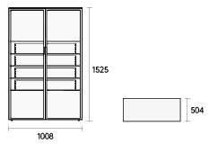 Cadence drawer display cabinet — 1008 × 504 × 1525 mm