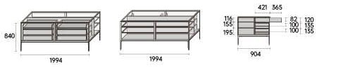 Elysian wardrobe island — 1994 × 904 × 840 mm