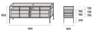 Horizon drawer sideboard — 1991 × 503 × 833 mm