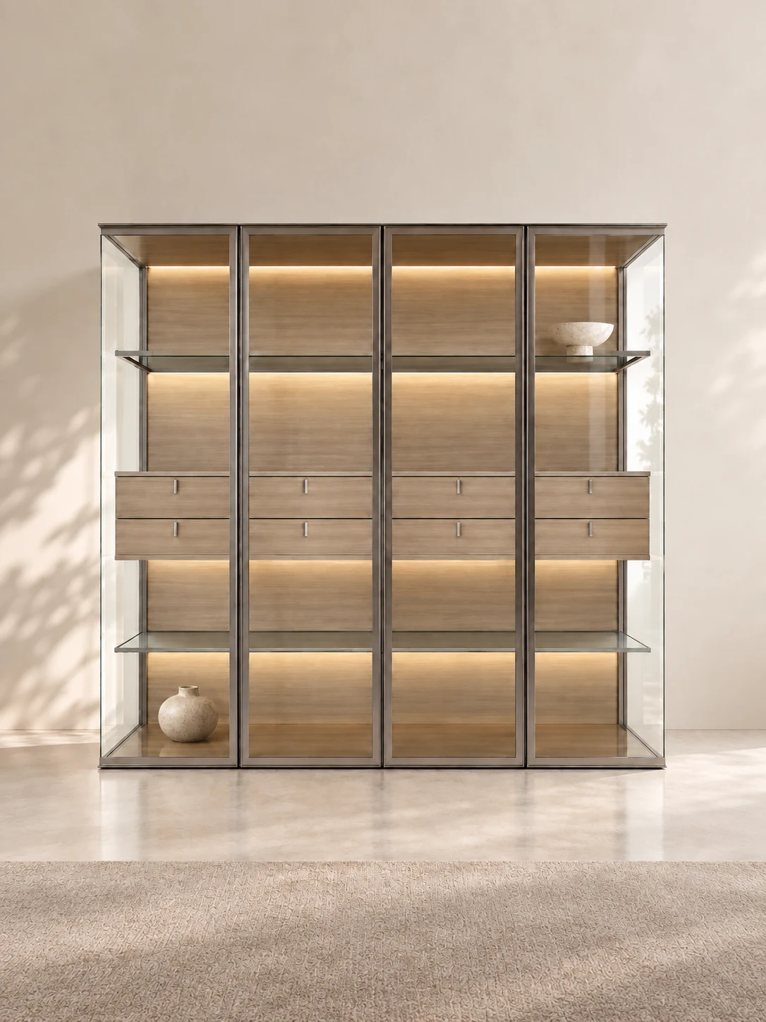 Panorama double display cabinet