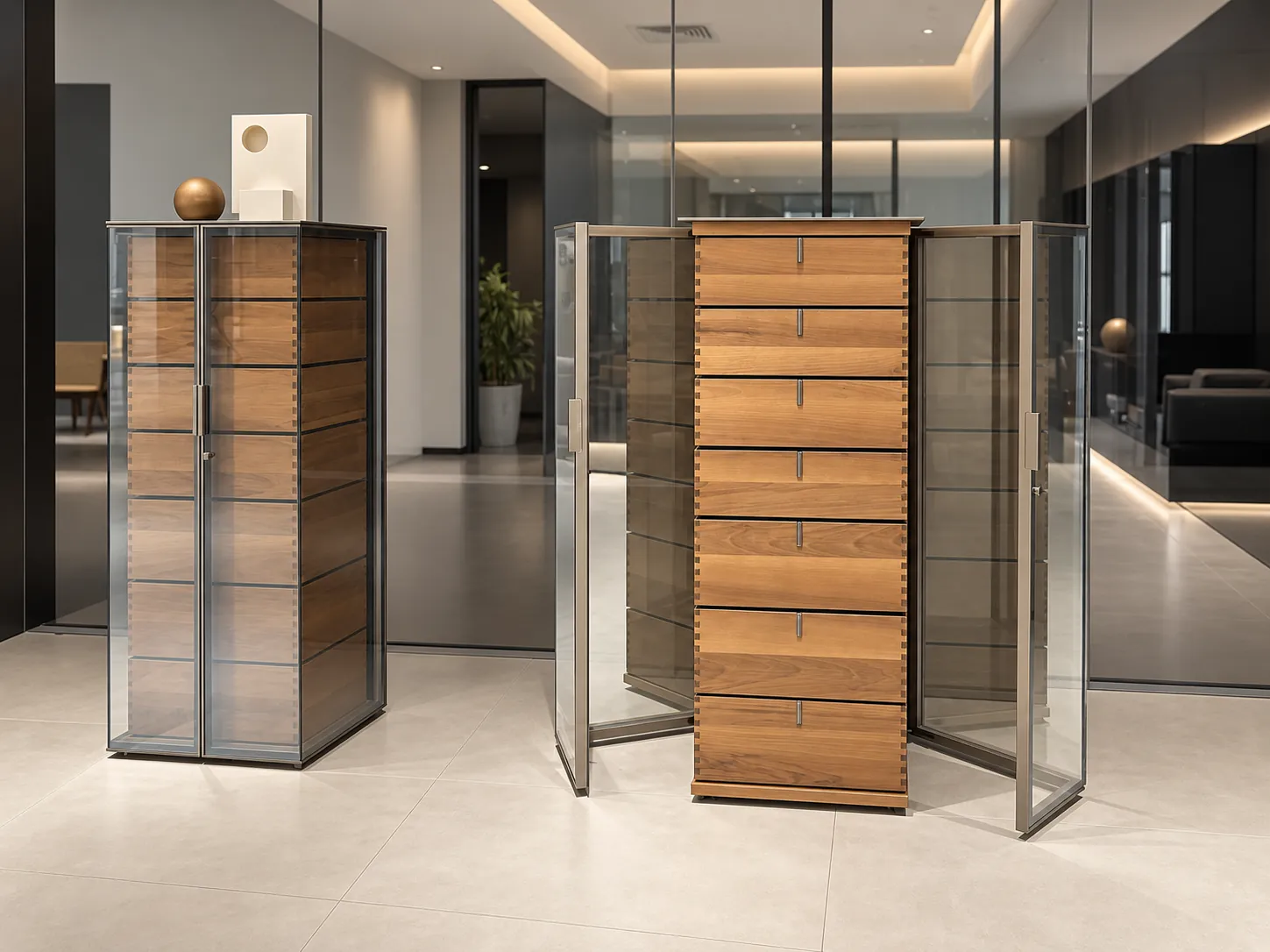 Drawer cabinet | Warm storage within glass