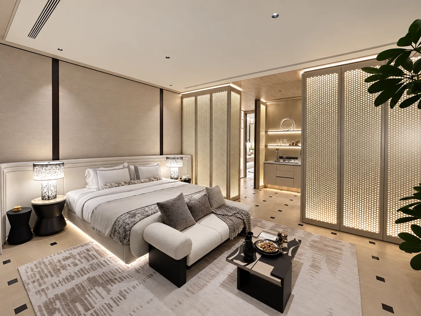 Bedroom | Light through textured glass