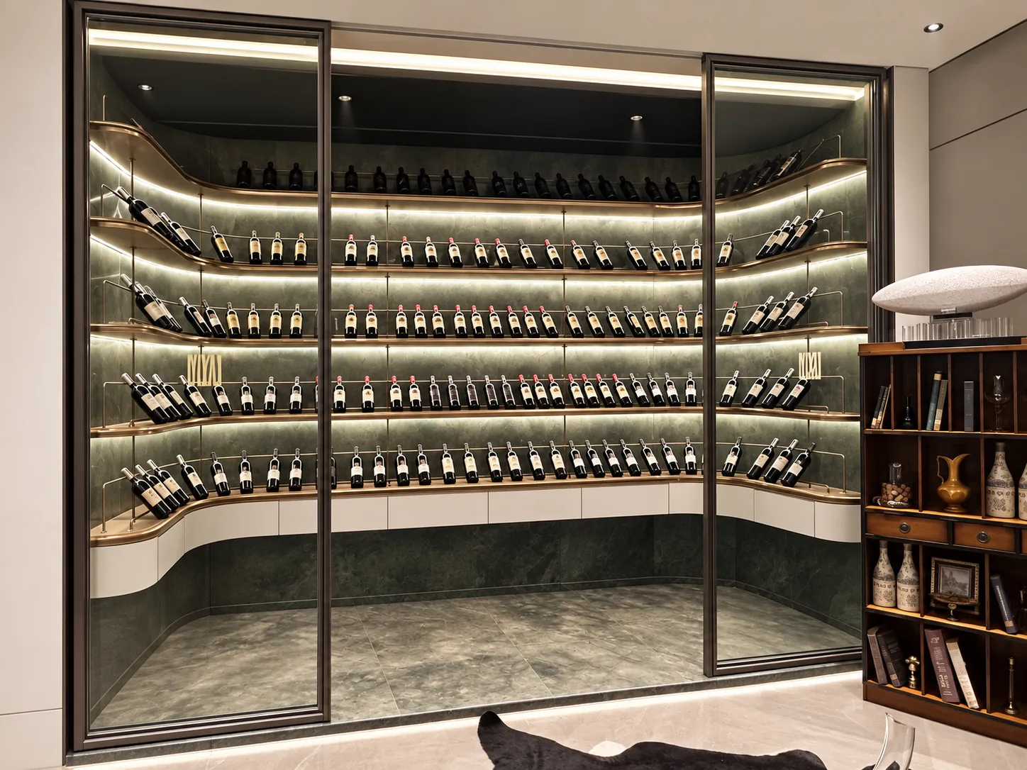 Wine room | A continuous illuminated backdrop