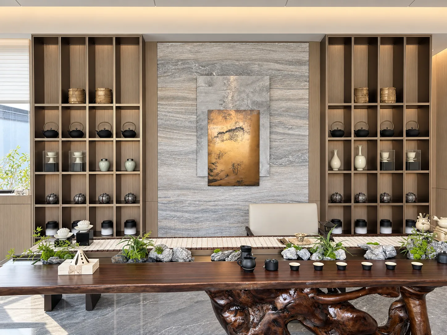 Tea room | A balanced display wall