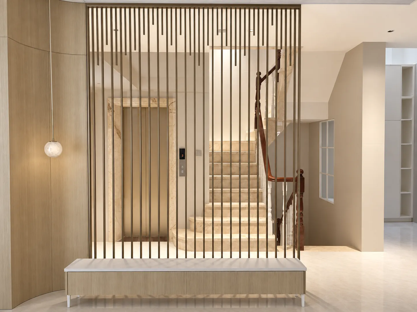 Stair transition | A screen that carries light