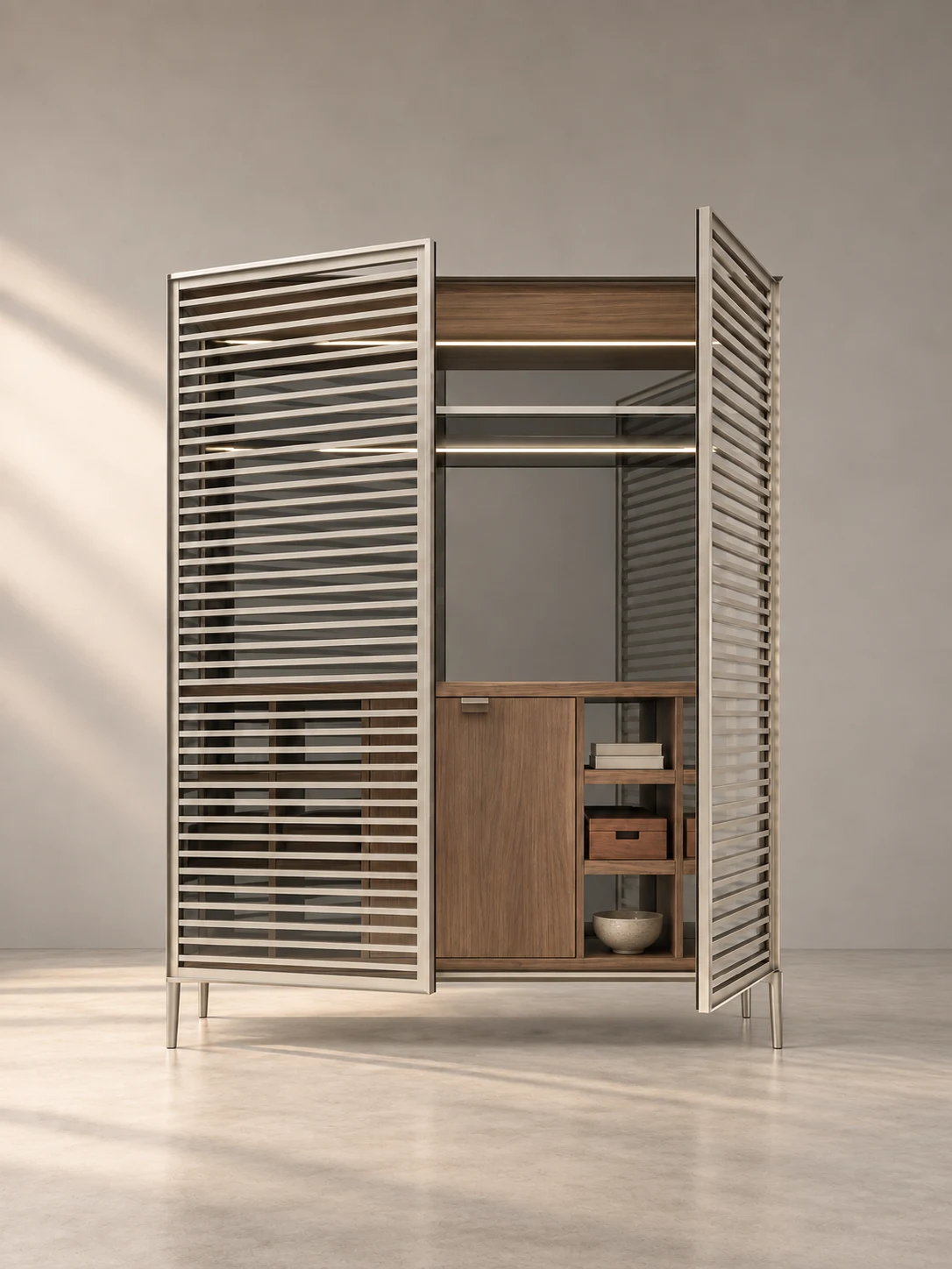 Rhythm slatted display cabinet